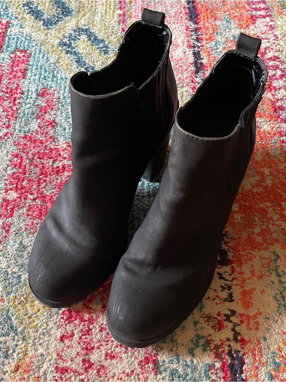 Sam & Libby Black Heeled Ankle Booties